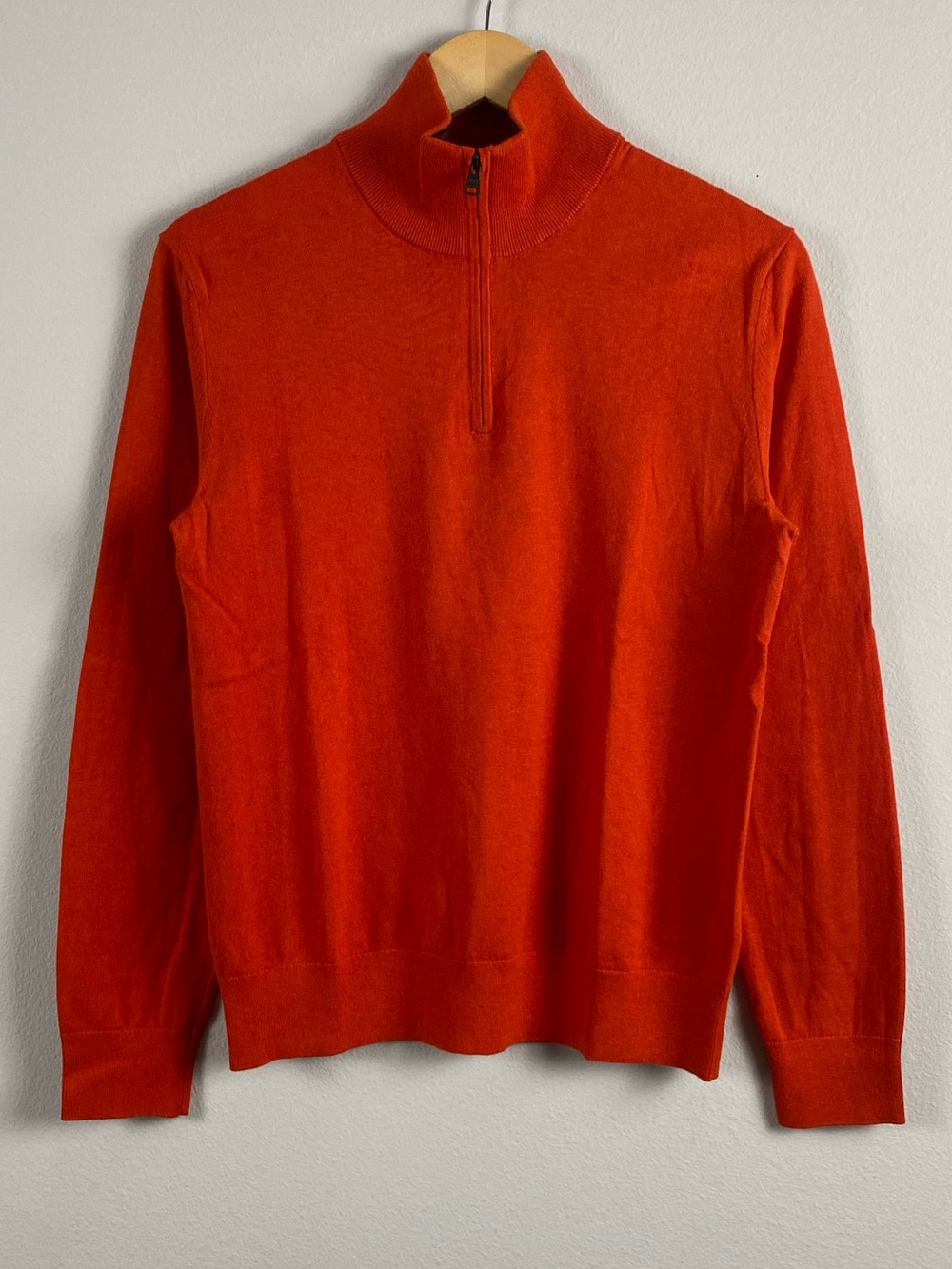 Banana Republic Premium Cotton Cashmere Long Sleeve Half Zip Sweater | Orange